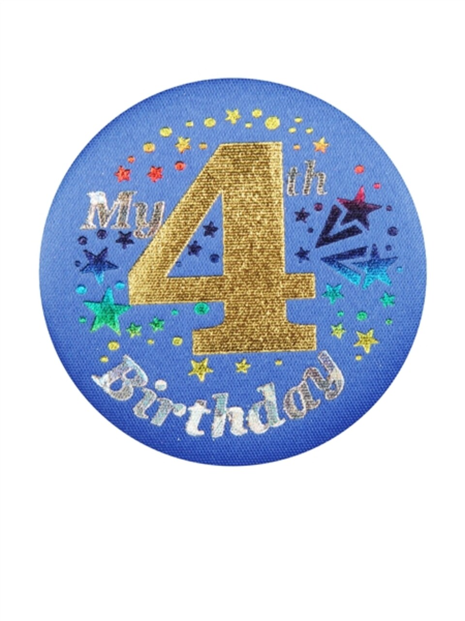 Beistle Club Pack of 6 Blue "My 4th Birthday" Decorative Satin Buttons for Boys 2"